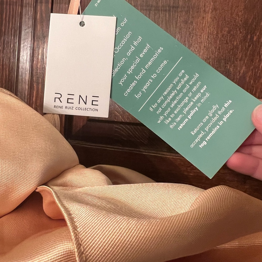 Rene Ruiz Collection- Elegant Gold and Black Strapless Gown - Picture 3 of 4